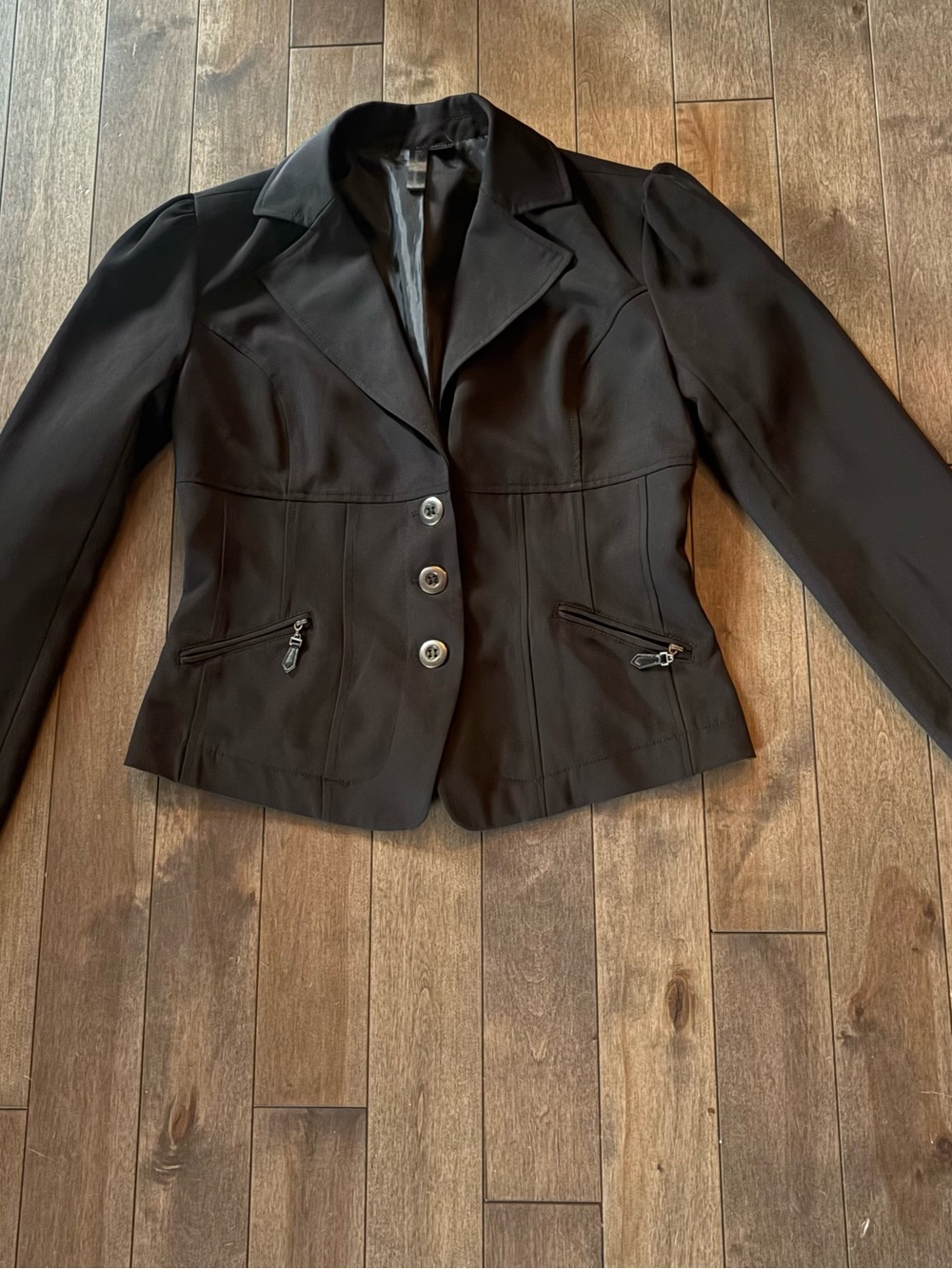 La Classe Couture Black Fitted Blazer Jacket – Chic Fall / Office Style – Size M